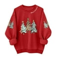 thumbnail image 2 of HOMBOM Womens Merry Sweatshirts Christmas Winter Red Crewneck Tree Xmas Hoodless Sweatshirt for Ladies Cute, 2 of 4