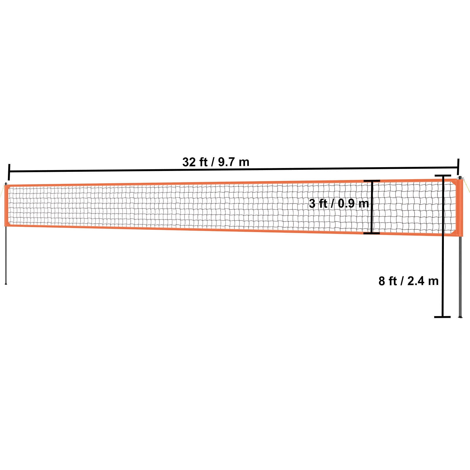 KFFKFF Portable Volleyball Net Kit, Height-Adjustable Aluminum Stands, Complete Volleyball Gear with PVC Ball, Inflation Pump, Transport Bag, Durable Net for Outdoor Use - Yard, Beach, Park