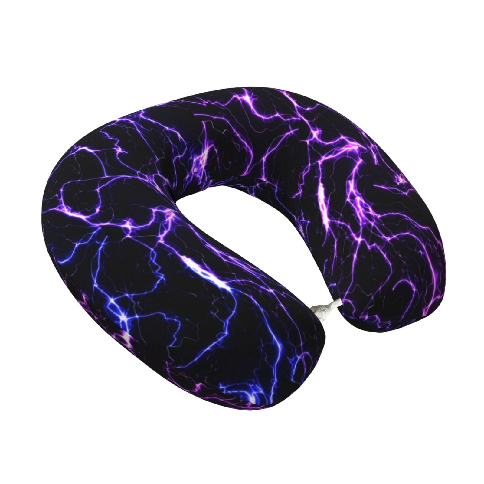 Xecao Galaxy Lightning Print Memory Foam Cervical Neck Pillow Versatile U-Shaped Pillows for Home,Office,Camping,Travelling,Soft Washable Cover