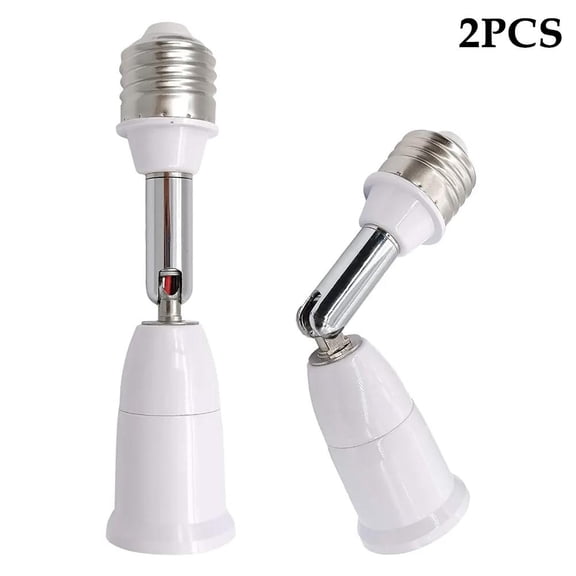 2pcsLight Bulb Socket Extender Bendable Light Socket Adap ter Light Bulb Adapter