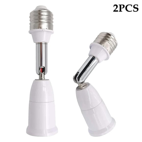 2 Pcs Light Bulb Socket Extender Bendable Adapter Lamp Cord Extension