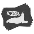 thumbnail image 1 of Ambesonne Yoga Place Mats Set of 4, Polar Bear Grunge, Standard Size, Charcoal Grey White, 1 of 6