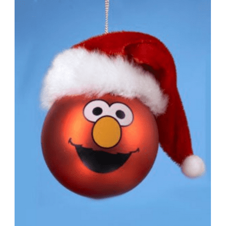 - Elmo Christmas Tree Ornament Sesame Street Xmas Face Santa Claus Hat TV Kids