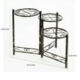 thumbnail image 5 of 3 Tier Heart Clover Design Round Top Metal Plant Stand, Black- Saltoro Sherpi, 5 of 5