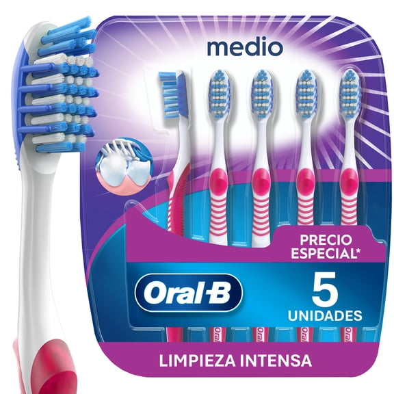 Cepillo de Dientes Oral-B Radiant con Cerdas Medias, 5 pzas