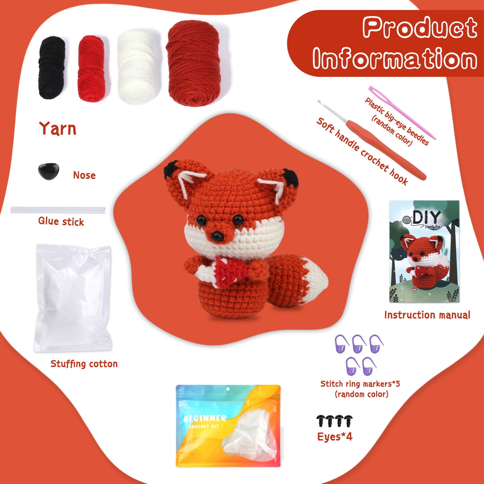 Kit Débutant Pour Apprendre à Crocheter - Amigurumi Agneaux - Tout Inclus, Neuf