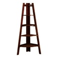 thumbnail image 3 of Furniture of America Reno 5-Shelf Wood Cherry Corner Bookcase, 3 of 7