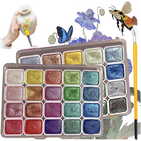 Kolor-Ful - Powder Mineral Pearl Pigment Art Watercolor,Shifting Watercolor Painting Set,Shifting Watercolour Paint,Forestry Color Shifting Watercolor Paint, Glitter Watercolor Paint