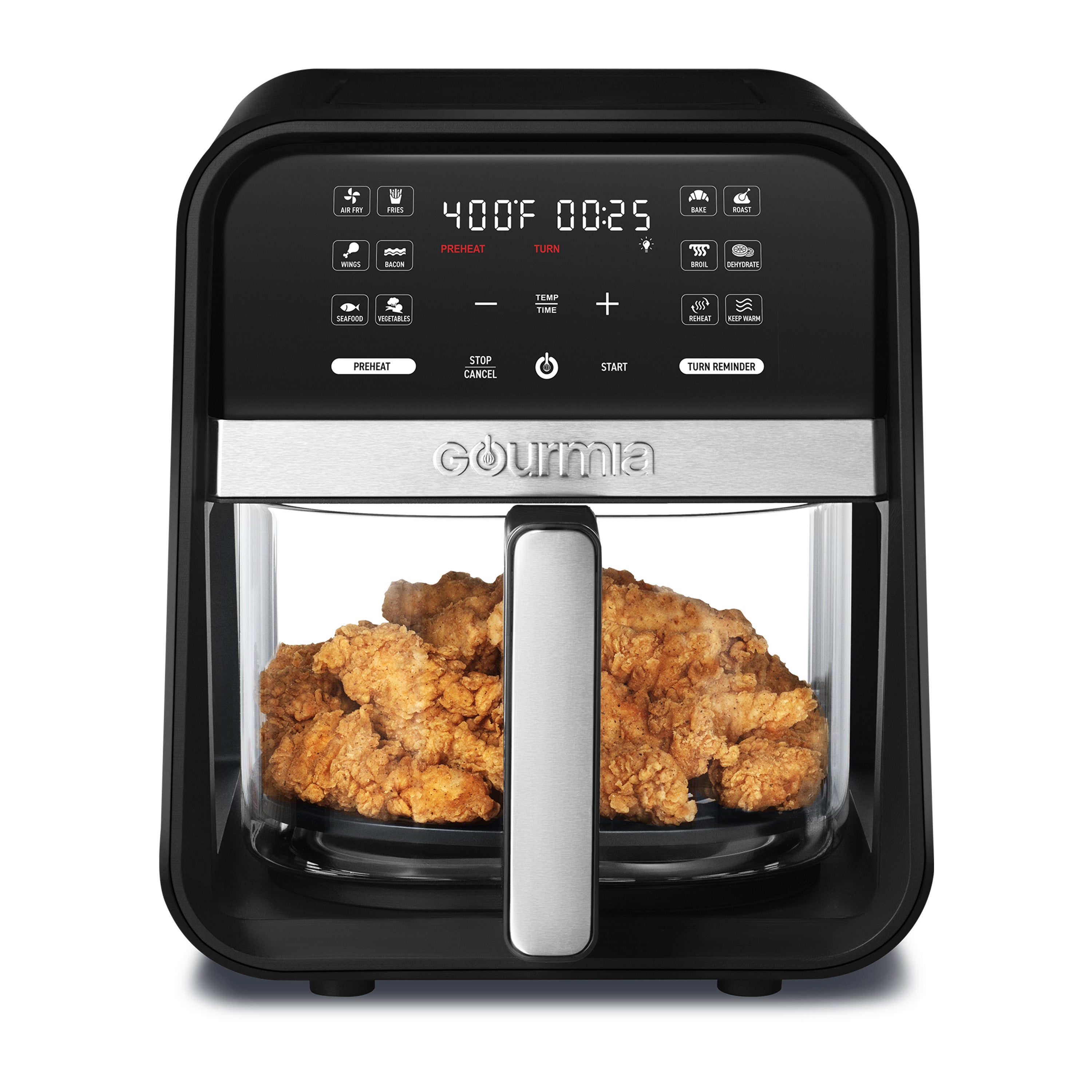 Gourmia 7-Quart Digital Air Fryer with Glass Basket and 12-One Touch Cooking Presets