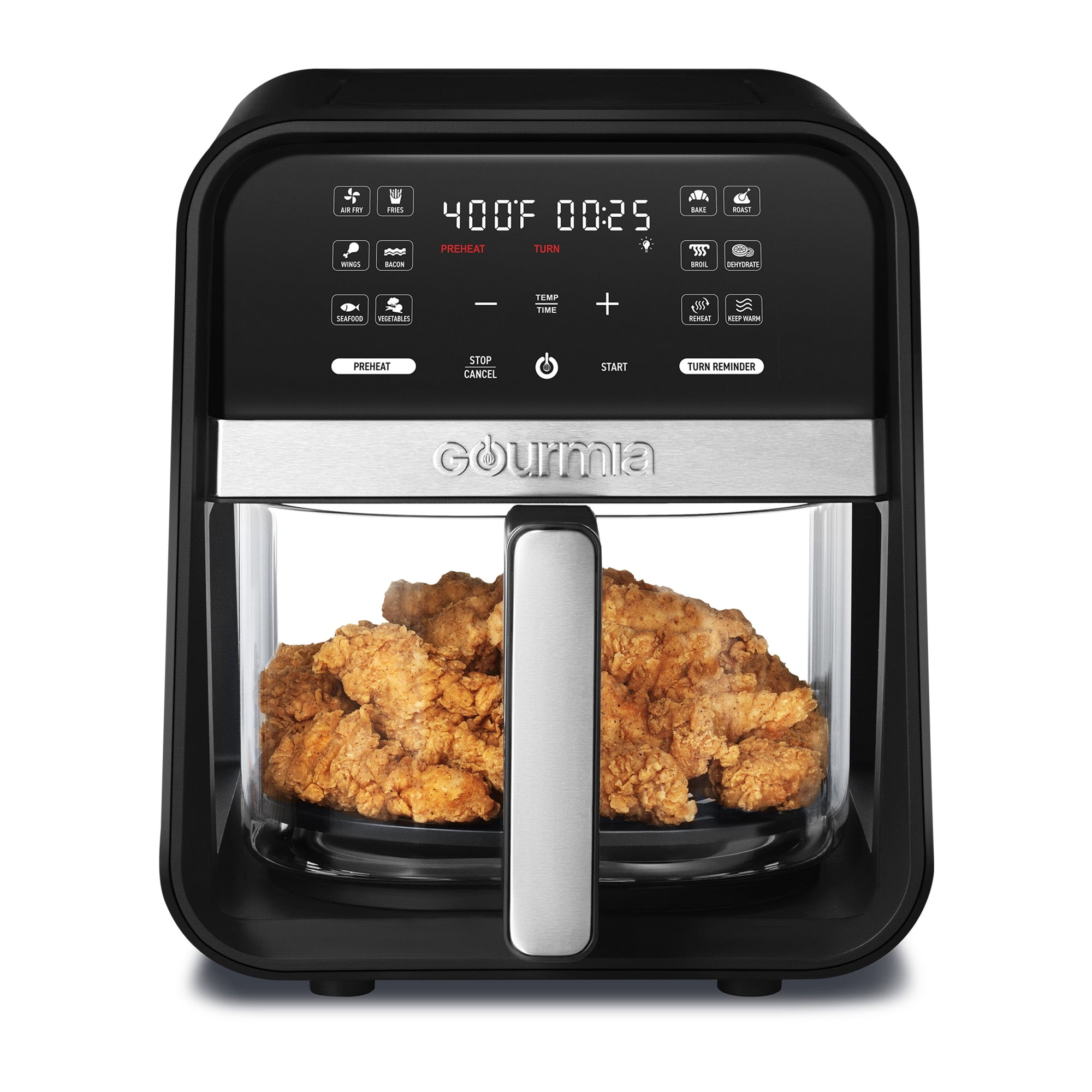 Gourmia 7-Quart Digital Air Fryer with Glass Basket and 12-One Touch Cooking Presets