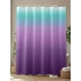 thumbnail image 4 of Shower Curtains Ombre Purple Teal Bath Curtain Gradient Stripes Waterproof Bathroom Shower Curtain Set with Hooks Decoration 72 x 72 Inches, 4 of 7