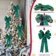thumbnail image 5 of XEAZON Green Velvet Bows for Christmas, 11 X 24 inch Vintage Green Bow, Golden Edged Velvet Tree Topper Ornament for Wreaths, Front Door, Stairs, Fireplace, Xmas Tree Topper, Outdoor Indoor (2Pcs), 5 of 6