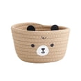 thumbnail image 2 of Woven Rope Storage Basket | Nursery Organizer | Foldable Cow Design with Ear Handles | Small Gift Basket for Baby Shower | Blanket Towel Holder for Desktop Bookshelf, 2 of 6
