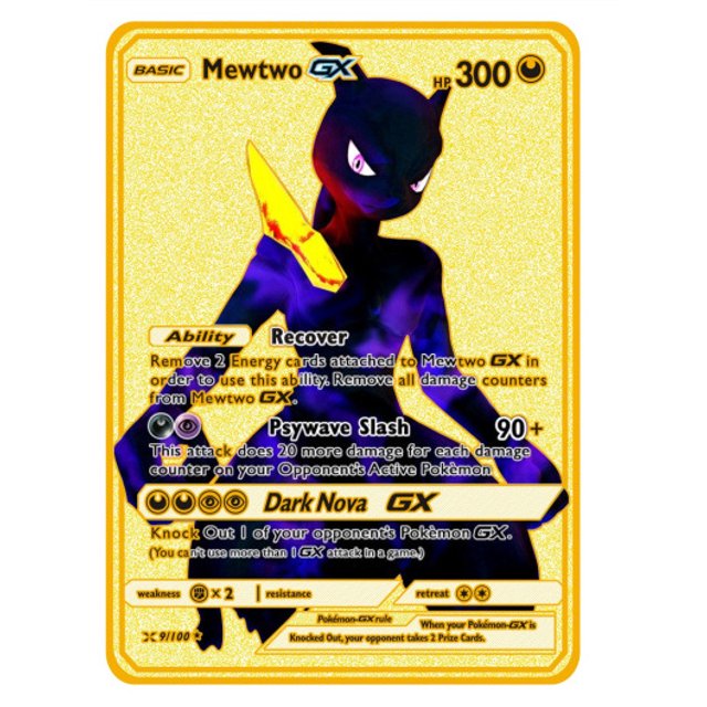 Gold Card Metal Card Game Anime Battle Gold HP English Kaarten Charizard Pikachu Action Collection Child Toys