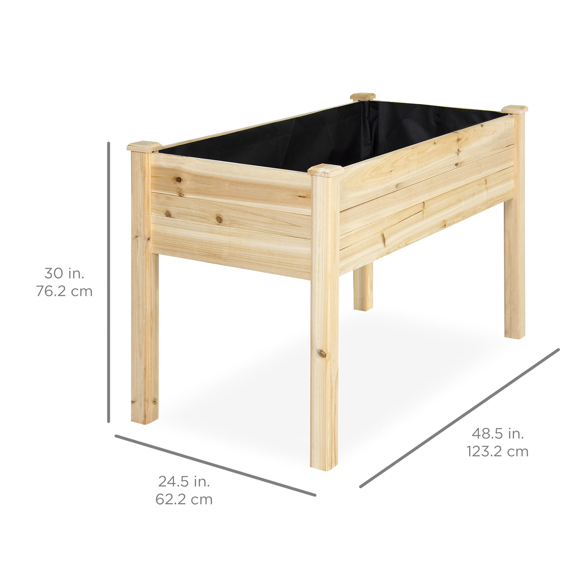 Best Choice S 46x22x30in Raised Wood Planter Garden