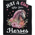 thumbnail image 5 of Horse Blanket Warm Lightweight Horse Blanket Gift for Girls Women Cute Animal Horse Decor Soft Cozy Horse Stuff for Bed, Sofa, Couch, Living Room All Seasons 40"x50" for Kids/Child, 5 of 6