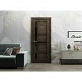 thumbnail image 5 of Slab Barn Door Panel 42 x 84 inches | Veregio 7588 Cognac Oak with Black Glass | Sturdy Finished Interior Doors | Pocket Closet Sliding, 5 of 5