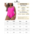 thumbnail image 7 of Agnes Orinda Women's Plus Size 1 Piece Swimsuits High Waisted Tummy Control Push Up Beach Vacation Bathing Suits 1X Hot Pink, 7 of 7