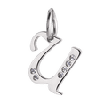 thumbnail image 1 of Charm para Pulsera LuckyLy, Dije Inicial Letra A, Acero Inoxidable y Zirconia Cúbica, Modelo Lizzy plateado Letra U, 1 of 7