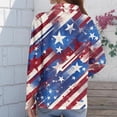 thumbnail image 5 of Domzest Womens Usa 250th Anniversary Shirt Patriotic V Neck Long Sleeve Butoon Down Shirt 4th Of July Graphic Tshirts Blue L, 5 of 5