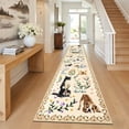 thumbnail image 3 of MJIAexp 2'x10' Jute Animal Dog Floral Kitchen Runner Rug,Woven Texture Machine Washable Runner Rug Non-Slip Rubberback Hallway Runner Laundry Rug Throw Carpet for Living Room Bedroom Dining Room Entr, 3 of 8