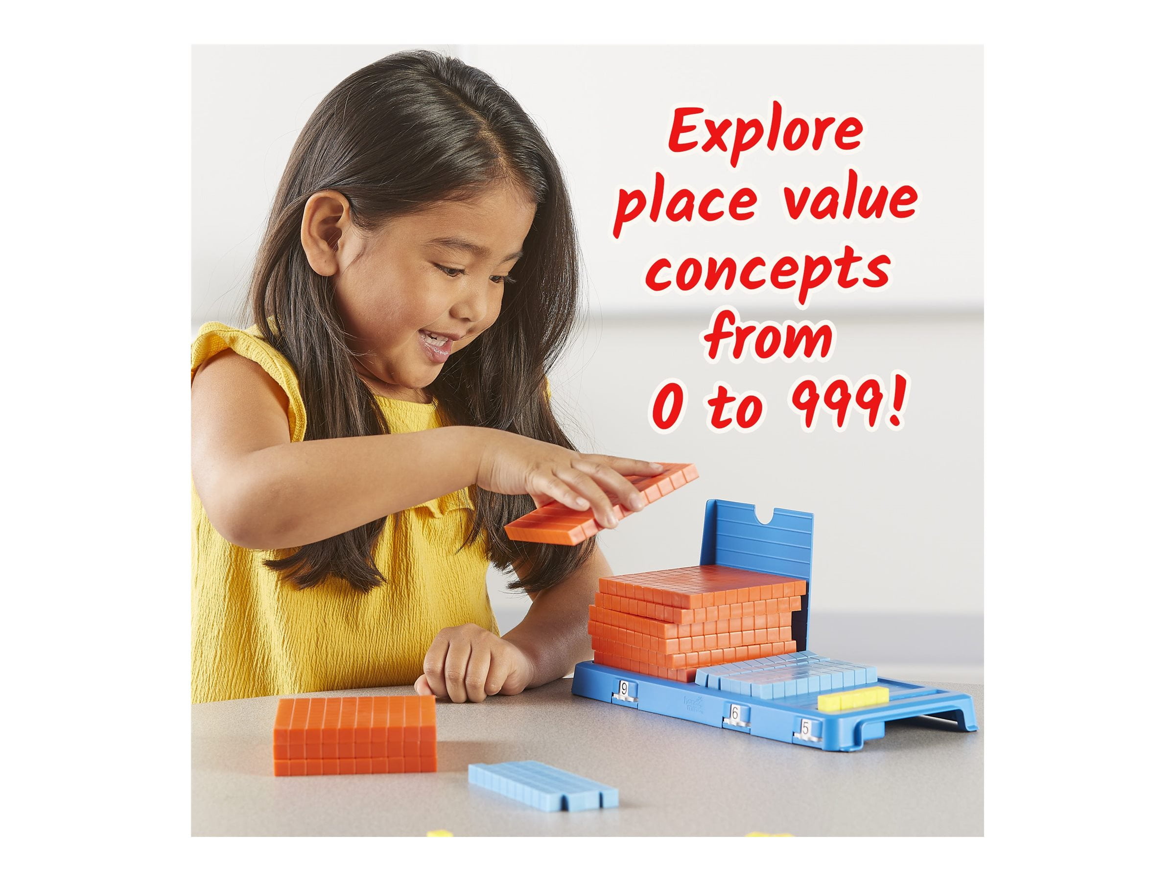 hand2mind Durable Place Value Frame, Plastic Base Ten Blocks Frame, Place Value Manipulatives