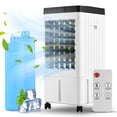 thumbnail image 1 of Enfriador de aire evaporativo Enfriador de pantano con oscilación de 100° con 2 cajas de hielo/tanque de agua de 2,11 galones 3 velocidades de viento Funcionamiento silencioso Ventilador de refrigera, 1 of 8
