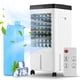 thumbnail image 1 of Enfriador de aire evaporativo Enfriador de pantano con oscilación de 100° con 2 cajas de hielo/tanque de agua de 2,11 galones 3 velocidades de viento Funcionamiento silencioso Ventilador de refrigera, 1 of 8