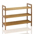 thumbnail image 4 of Oceanstar 3-Tier Bamboo Shoe Rack, Color: Natural, Holds 9 to 12 Pairs of Shoes, 10.7 in. L x 27 in. W x 23.5 in. H, 4 of 5