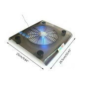 Laptop Cooling Pad Portable USB Powered, Laptop Notebook Cooler Stand Chill Mat with 1 Blue LED Fans, Fits 15inch