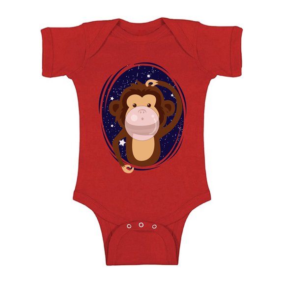 Awkward Styles Funny Monkey Baby Bodysuit Short Sleeve Baby Shower Gifts Monkey Outfit for Newborn Baby Monkey Bithday Party Monkey Chewing a Gum Clothing Animal Lover Gifts