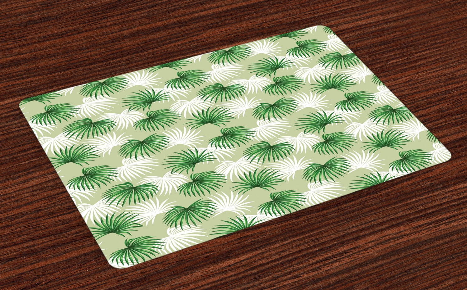 Leaf Placemats Set of 4 Tropical Leaf of Palm Tree Livistona