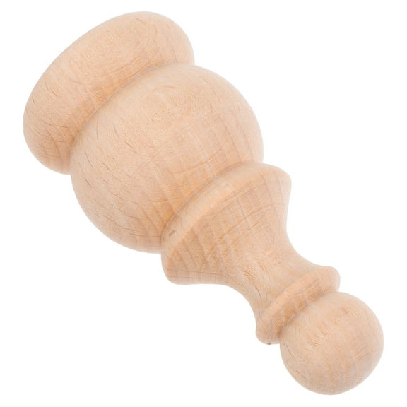 NICEXMAS Unfinished Wood Stick Wooden Finial Khaki Traditional Home Decor for Furniture 1Pcs