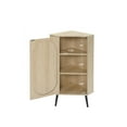 thumbnail image 4 of Compact Rattan Door Corner Cabinet Freestanding Shelf Organizer for Small Spaces, Storage Solution for Living Room Kitchen Bathroom Bedroom, 4 of 9