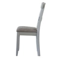 thumbnail image 3 of Set of 2 Two-Tone Grey & Pearl Grey Ladder Back Dining Chairs: Glam Rubberwood & Fabric Upholstered Side Chairs with Diamond Pattern Seat, 41.5"H x 22.5"W, Perfect for Dining Rooms, 3 of 7