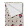 thumbnail image 2 of USA Soft Flannel Fleece Throw Blanket, Cupcakes with National Flags Cafe Yummy Homeland July Fourth Caricature, Cozy Plush for Indoor and Outdoor Use, 50" x 60", Beige Navy Blue Red, by Ambesonne, 2 of 5