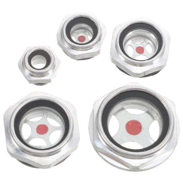 Shisuyan 5Set Air Compressor Parts Level Gauge Cylindrical Silver for Harsh Environments 4.00X3.30X2.50CM