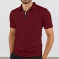 thumbnail image 2 of Men Polo Shirts Summer Chest Pocket Zipper Lapel Short Sleeve Comfortable Top Shirts for Men, 2 of 9