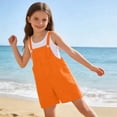 thumbnail image 2 of Mercatoo Youth Shortalls Girls Boys Classic Sleeveless 𝐑omper Soft Bib Overall Shorts Kid 𝐏reppy Wide Leg Shorts Casual Short Jumpsuit, 2 of 9