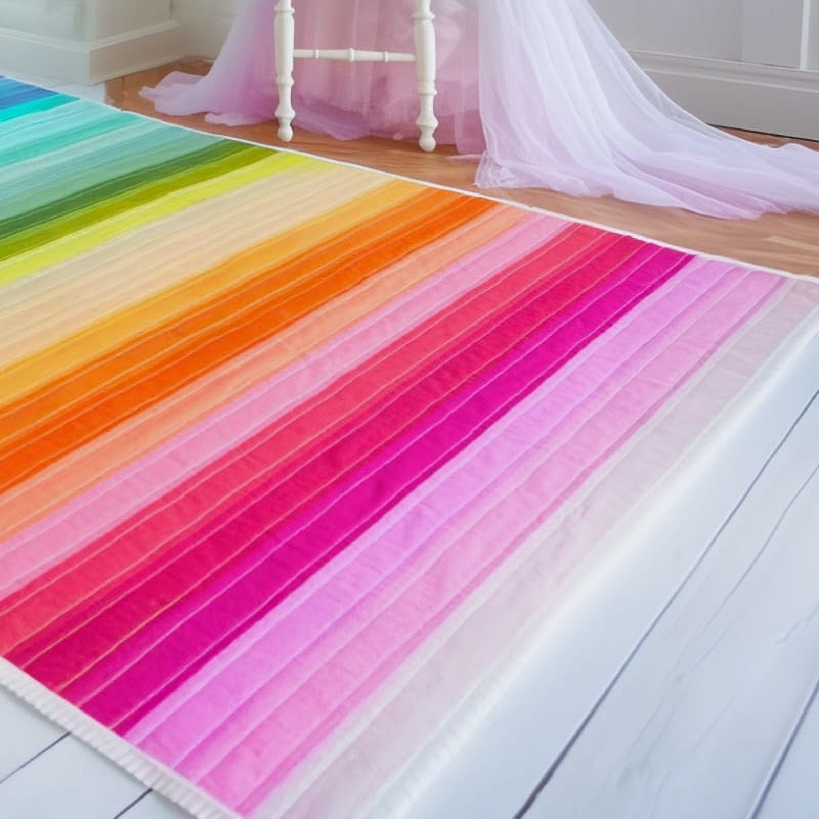 ThreadArt Jelly Roll Fabric Strips for Quilting, Crafting, and Sewing, 40 Precut Fabric Strips in Rainbow Solids, Premium Cotton for Quilts, Crafts, Rugs, Blankets, Clothing and More - Rainbow