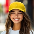 thumbnail image 3 of Dalix Lil Star Embroidered Cotton Cap Outdoor Dad Hat Womens in Gold, 3 of 4