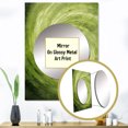 thumbnail image 3 of Designart "Spiral Of The Green Orbit" Abstract Spirals Mirror Wall Decor - Modern Green Abstract Dining Room Wall Mirror Art - 40" x 30" Inch, 3 of 5