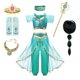 thumbnail image 3 of Disney-vestido de princesa Jasmine para fiesta de cumpleaños, conjunto de ropa de Cosplay de Aladdín, lámpara agic, Top, pantalones y diadema, 3 of 5