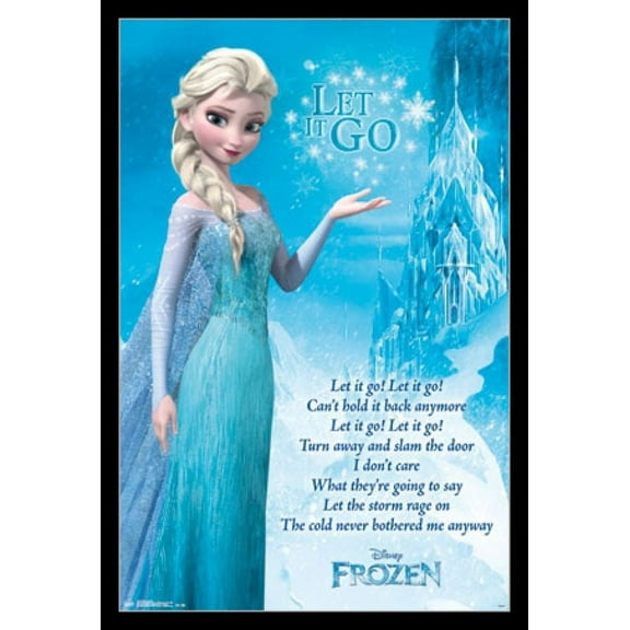 Frozen - Let it Go Lyrics Laminated & Framed Poster Print (24 x 36)