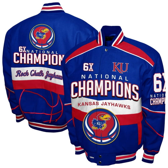 Men's-Franchise Club Royal Kansas Jayhawks Cotton Twill Full-Snap Jacket