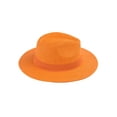 thumbnail image 3 of Top Headwear Womens Panama Upturn Paper Braid Wide Brim Fedora Hat - Orange, 3 of 4