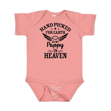 

Inktastic Handpicked for Earth by My Pappy in Heaven with Angel Wings Gift Baby Boy or Baby Girl Bodysuit