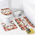 thumbnail image 4 of Merry Christmas Deer 4 Pieces Shower Curtain Set,Winter New Year Xmas Bells Tree Snowflakes Non-Slip Rugs Toilet Lid Cover Bath Mat and Bathroom Curtain, 4 of 8