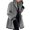 Grey, variant on Joernso Women Fall Winter Jacket Loose Color Matching Lapel Long Sleeve Contrast Color Mid Length Pockets Cardigan Thick Warm Lady Streetwear Coat