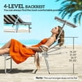 thumbnail image 3 of Outsunny Outdoor Lounge Chair, Adjustable Folding Chaise Lounge, Tanning Chair with Sun Shade for Beach, Camping, Hiking, Backyard, Black and White, 3 of 9